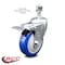 Service Caster 4 Inch Blue Polyurethane Wheel Swivel 1/2 Inch Stem Caster with Total Lock Brake SCC-TSTTL20S414-PPUB-BLUE-121315 - alternate 3